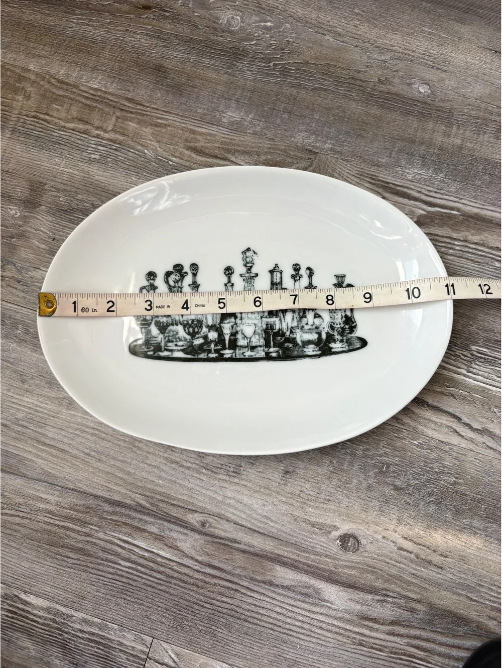 Vintage California Pantry Classic Ceramics Black White Serving Platter & Bowl